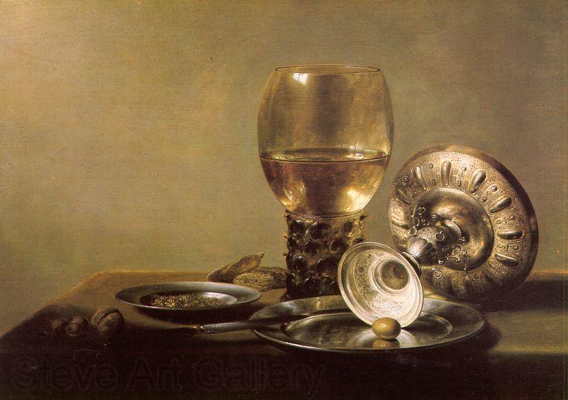 Pieter Claesz Still Life with Wine Glass and Silver Bowl Germany oil painting art
